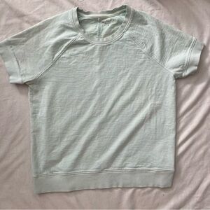 Athleta Pale Mint Green Short Sleeve Sweatshirt Top Size Medium